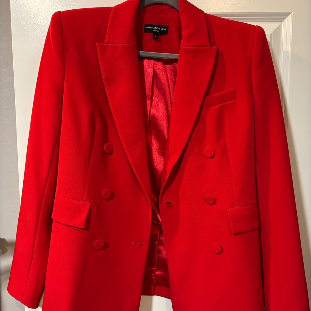 Generation Love Double-Breasted Red Blazer
